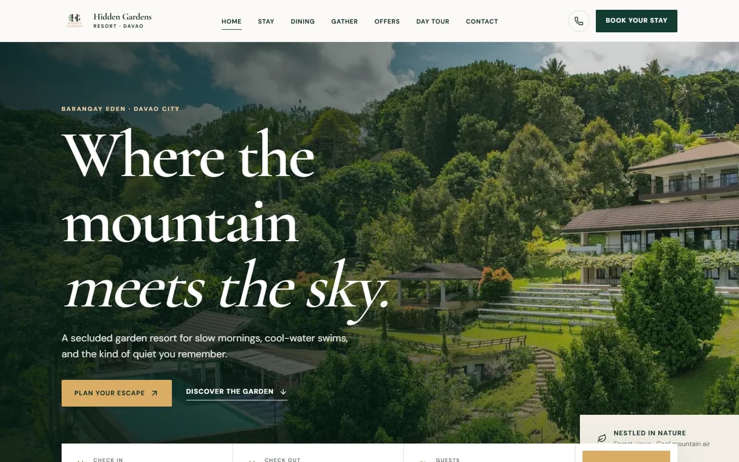 Homepage preview of Hidden Gardens Resort