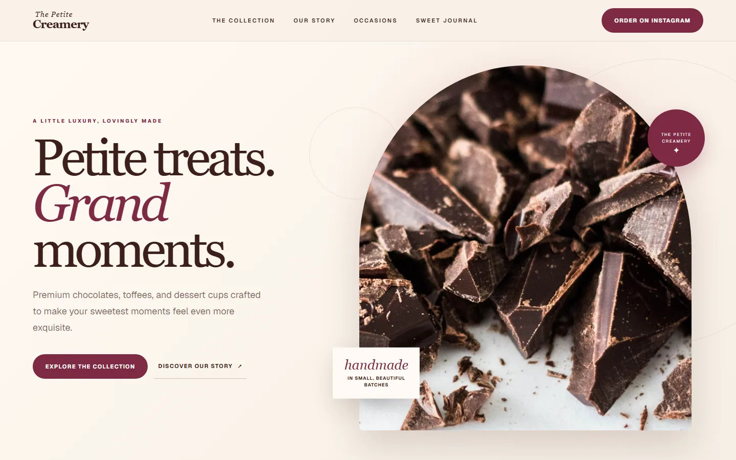 Homepage preview of The Petite Creamery